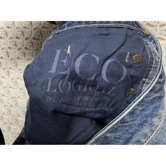 Liverpool Jean Size 12/31 Blue Denim High Rise Straight Leg Stretch Button Fly - Picture 11 of 12